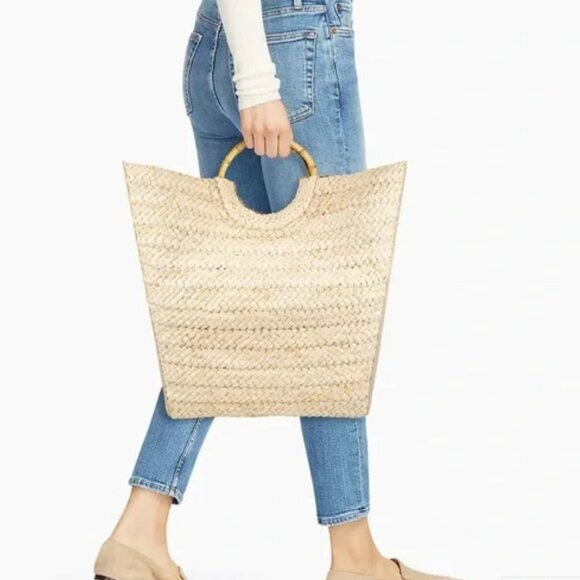 New In Box! Cult Gaia Jerrica Straw Tote Bag - Picture 2 of 12